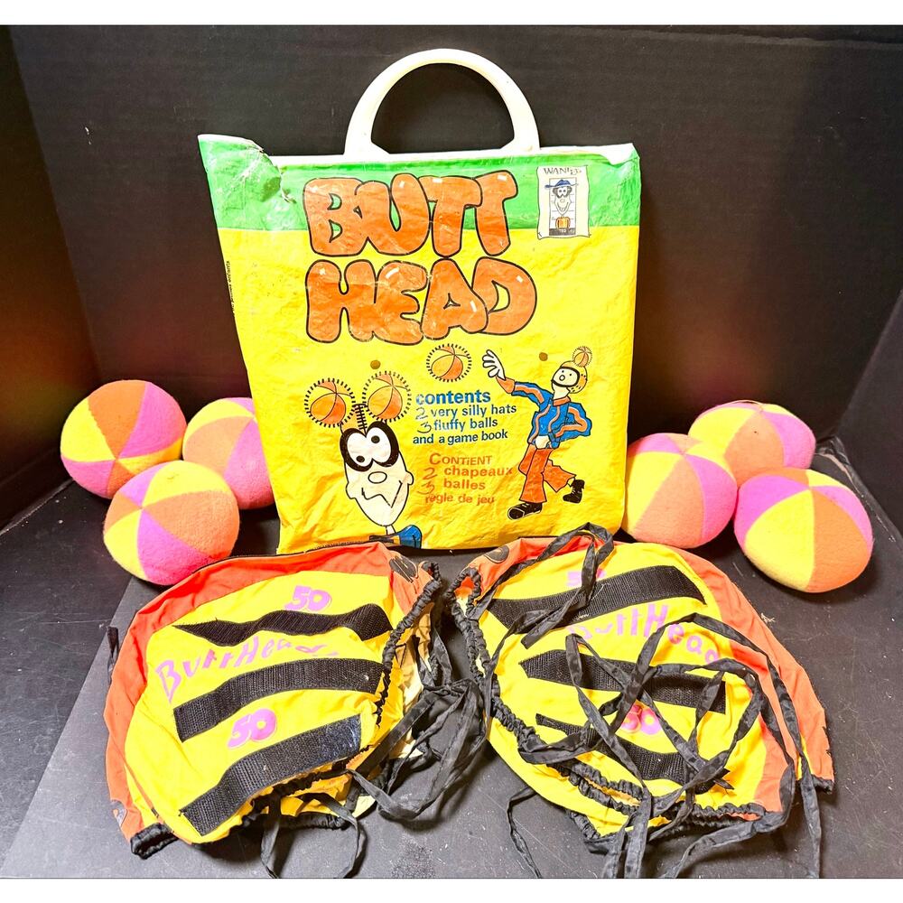 Butt Head Game: 4 Hats 6 Sticky Balls In Carry Bag Novelty Funny Game Fun